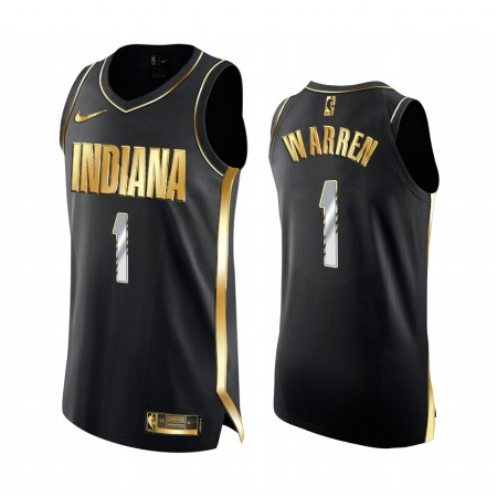 NBA Mænd Trøje Indiana Pacers T.J. Warren 1 2020-21 Sort Golden Edition  Swingman